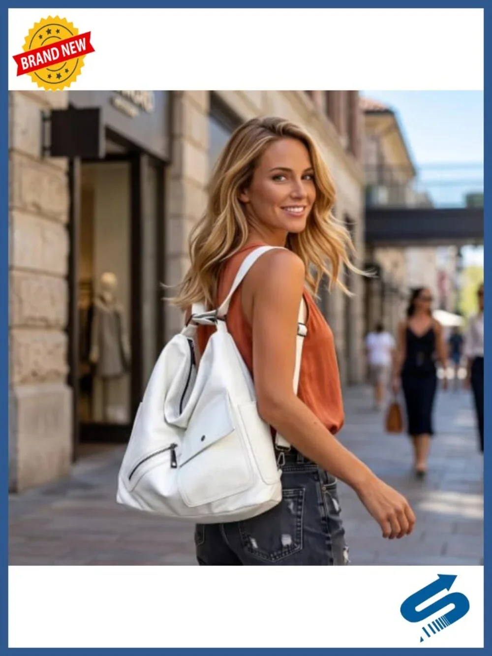 4-in-1 Convertible Crossbody Backpack Purse Large Vegan Leather Tote Hobo